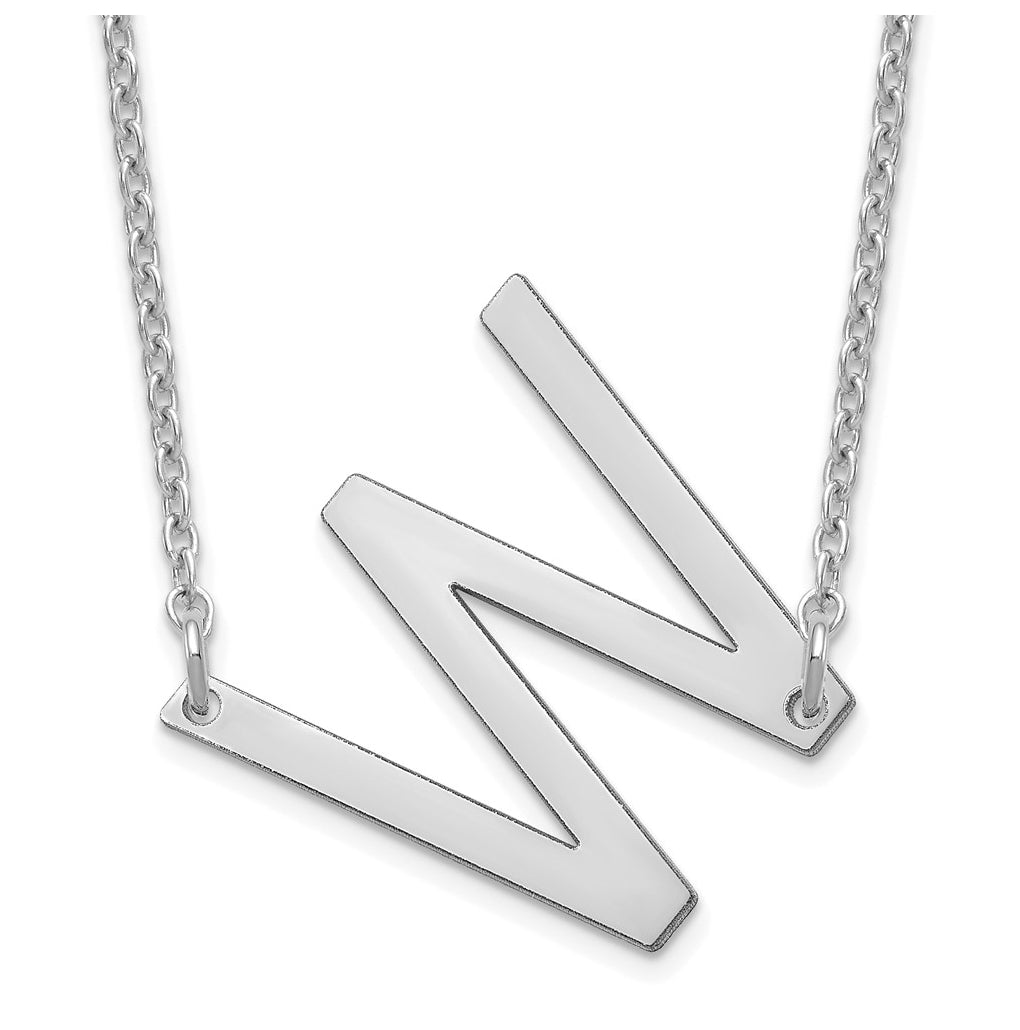 14K Yellow Or White Or Rose Gold Or Sterling Silver Gold Plated Or Rose Plated Polished Small Sideways Letter Necklace