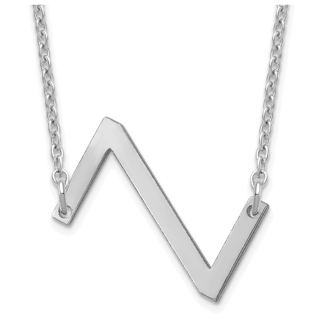 14K Yellow Or White Or Rose Gold Or Sterling Silver Gold Plated Or Rose Plated Polished Small Sideways Letter Necklace