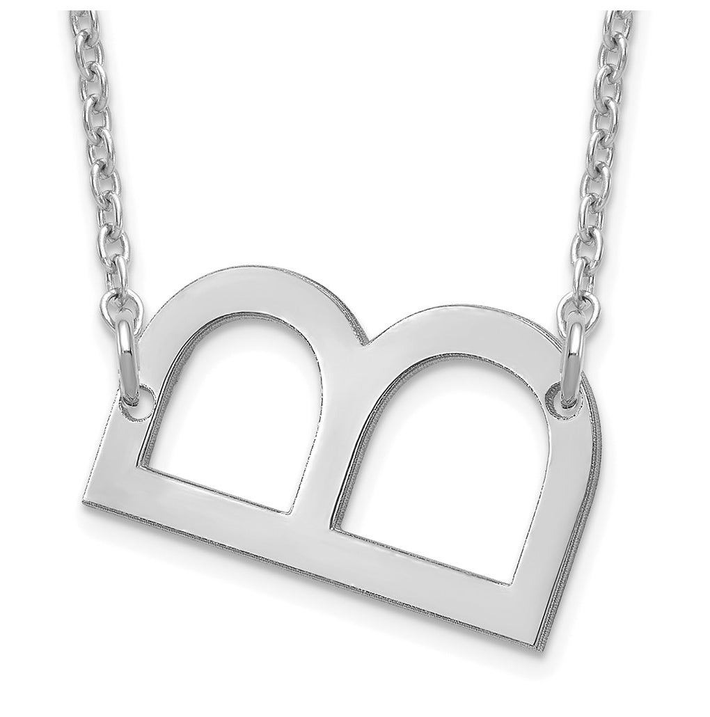 14K Yellow Or White Or Rose Gold Or Sterling Silver Gold Plated Or Rose Plated Polished Small Sideways Letter Necklace