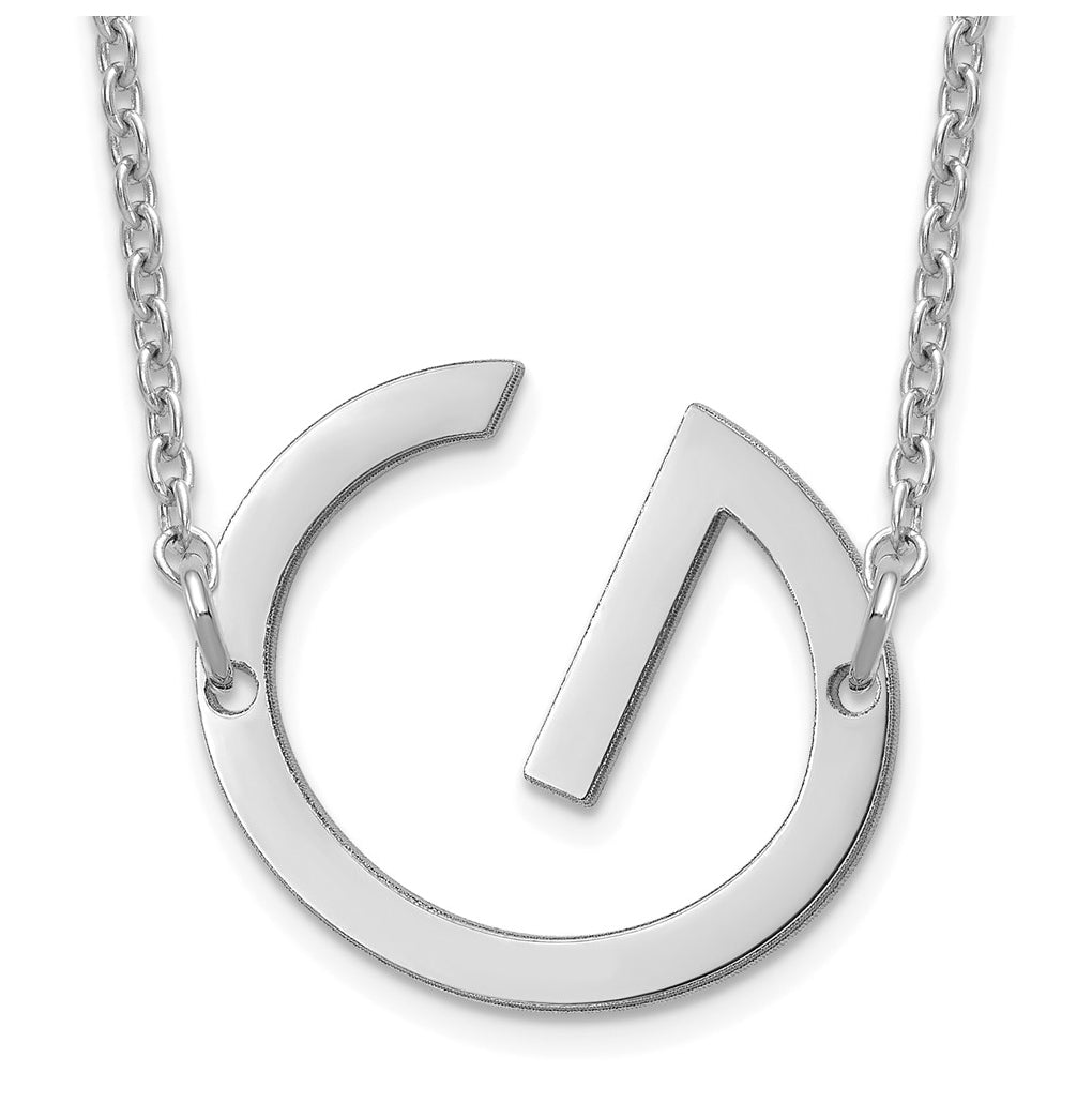 14K Yellow Or White Or Rose Gold Or Sterling Silver Gold Plated Or Rose Plated Polished Small Sideways Letter Necklace
