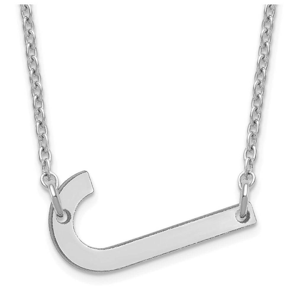 14K Yellow Or White Or Rose Gold Or Sterling Silver Gold Plated Or Rose Plated Polished Small Sideways Letter Necklace