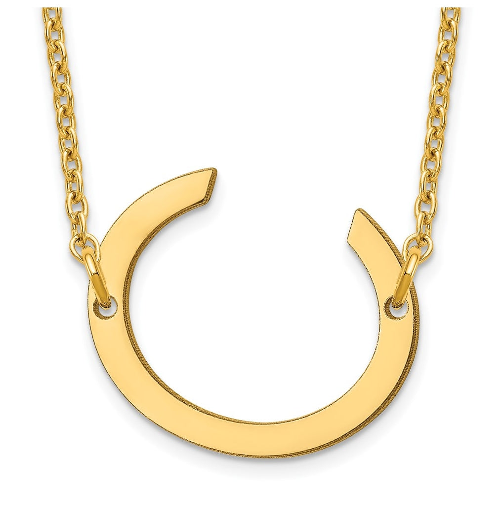 14K Yellow Or White Or Rose Gold Or Sterling Silver Gold Plated Or Rose Plated Polished Small Sideways Letter Necklace