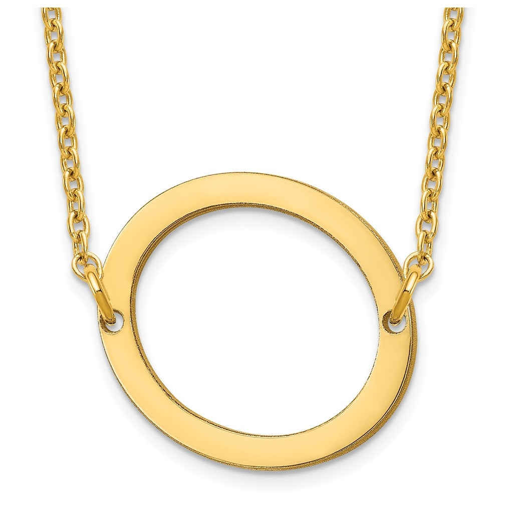 14K Yellow Or White Or Rose Gold Or Sterling Silver Gold Plated Or Rose Plated Polished Small Sideways Letter Necklace