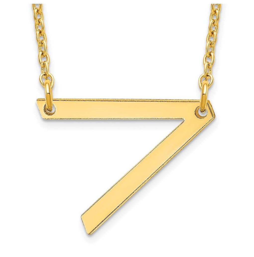14K Yellow Or White Or Rose Gold Or Sterling Silver Gold Plated Or Rose Plated Polished Small Sideways Letter Necklace