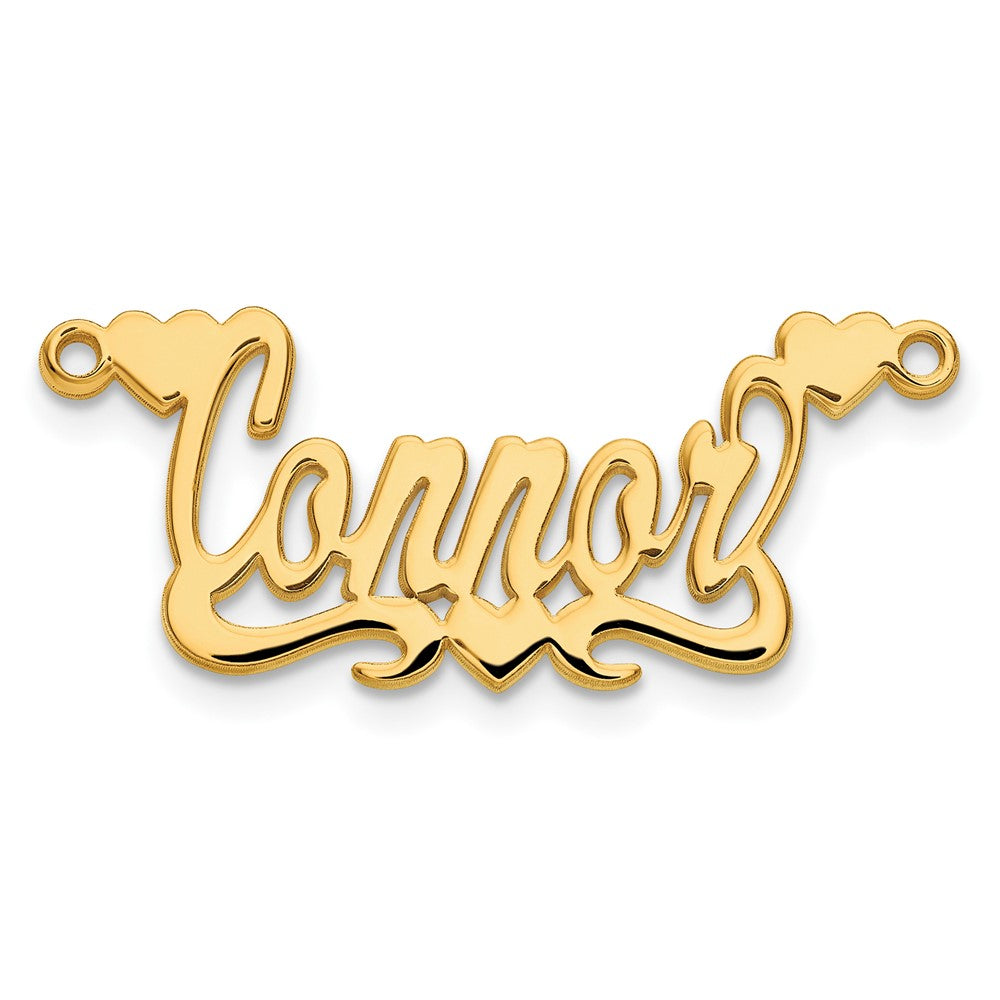 Sterling Silver Gold plated Polished Hearts name Plate