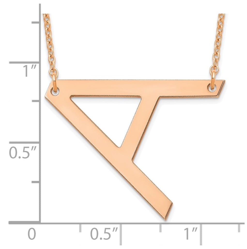 14K Yellow Or White Or Rose Gold Polished Large Letter Necklace – Elegant Jewelry Gift for Birthday, Anniversary, Engagement, Wedding