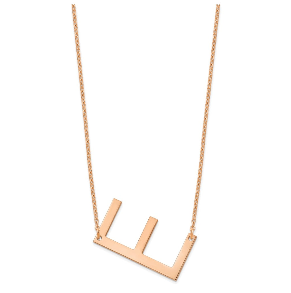 14K Yellow Or White Or Rose Gold Polished Large Letter Necklace – Elegant Jewelry Gift for Birthday, Anniversary, Engagement, Wedding