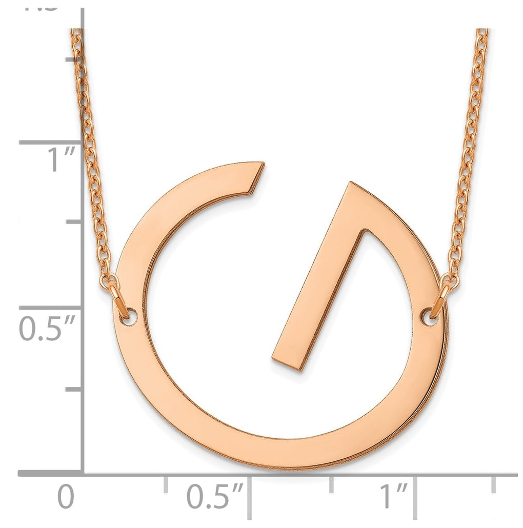 14K Yellow Or White Or Rose Gold Polished Large Letter Necklace – Elegant Jewelry Gift for Birthday, Anniversary, Engagement, Wedding