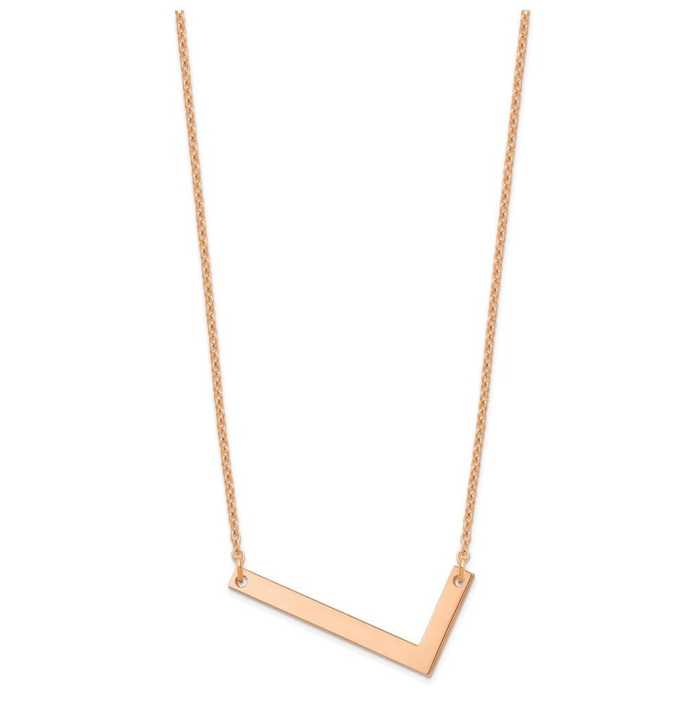 14K Yellow Or White Or Rose Gold Polished Large Letter Necklace – Elegant Jewelry Gift for Birthday, Anniversary, Engagement, Wedding