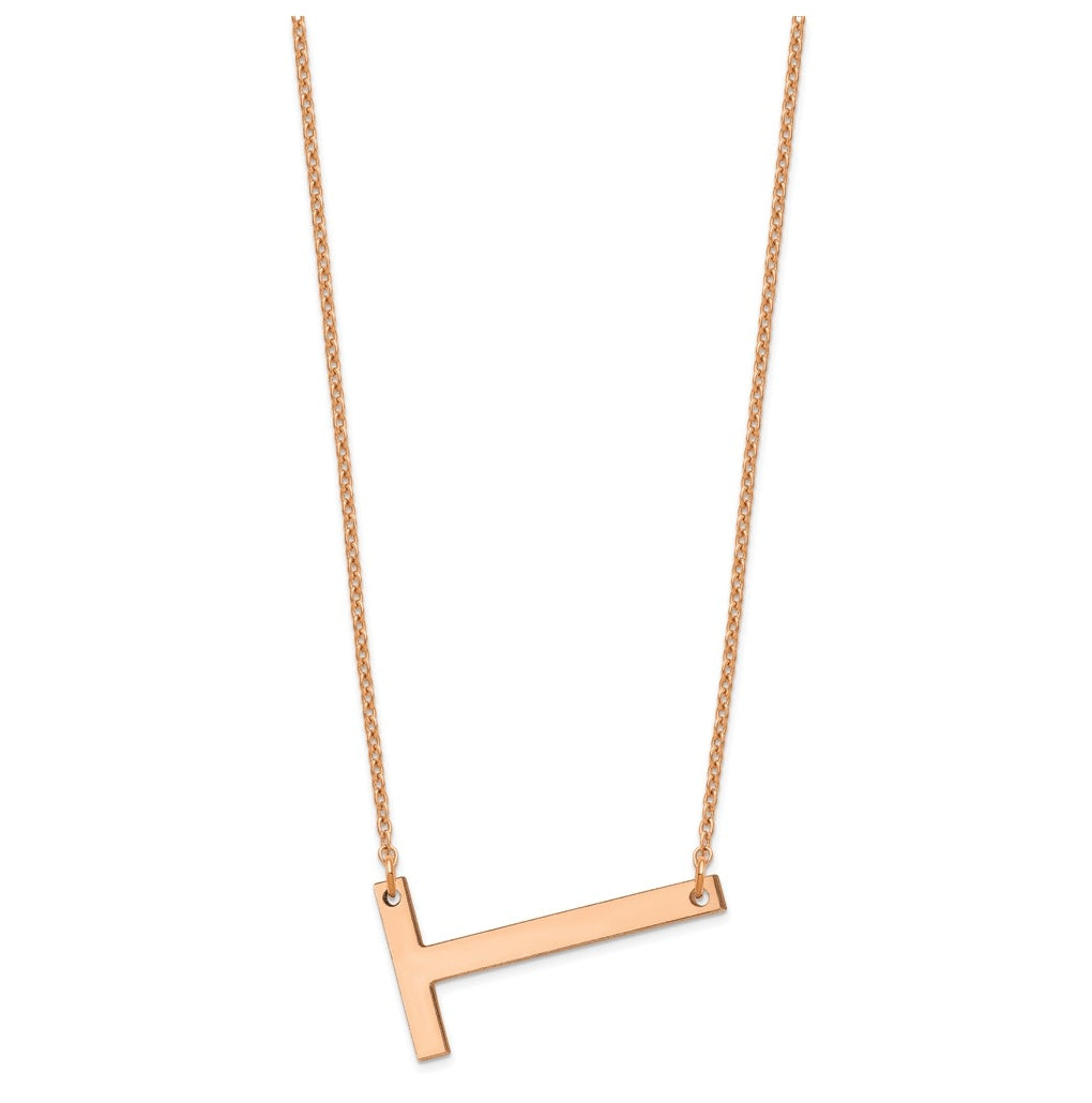 14K Yellow Or White Or Rose Gold Polished Large Letter Necklace – Elegant Jewelry Gift for Birthday, Anniversary, Engagement, Wedding