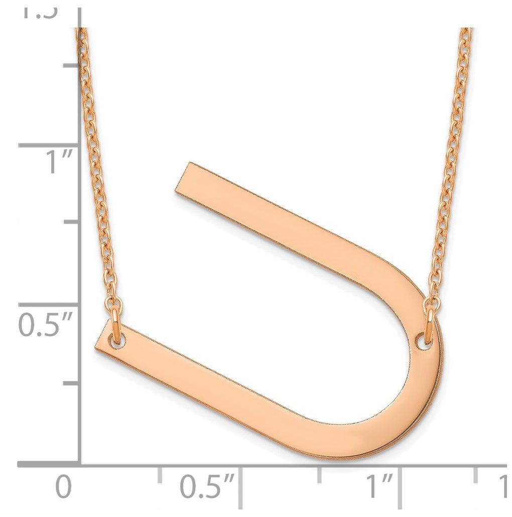 14K Yellow Or White Or Rose Gold Polished Large Letter Necklace – Elegant Jewelry Gift for Birthday, Anniversary, Engagement, Wedding