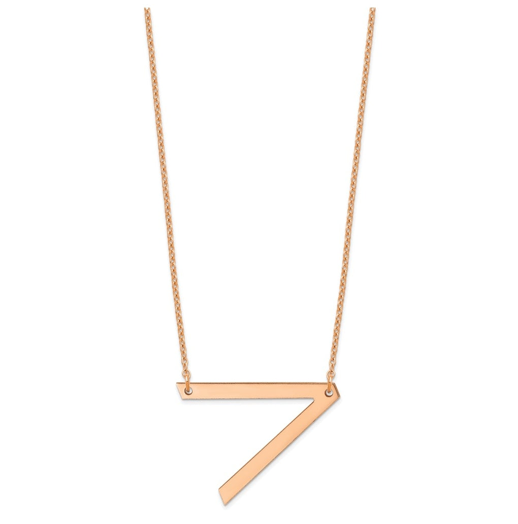 14K Yellow Or White Or Rose Gold Polished Large Letter Necklace – Elegant Jewelry Gift for Birthday, Anniversary, Engagement, Wedding