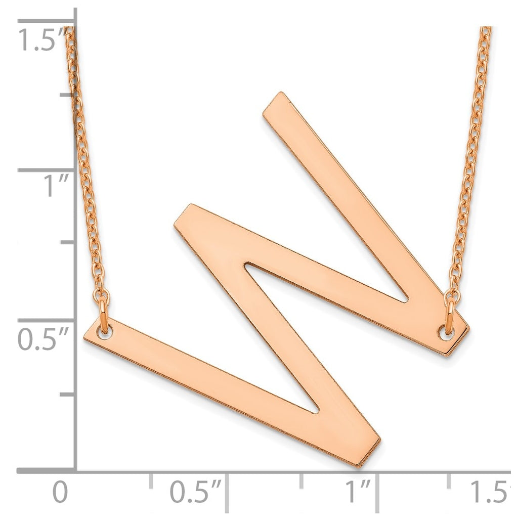 14K Yellow Or White Or Rose Gold Polished Large Letter Necklace – Elegant Jewelry Gift for Birthday, Anniversary, Engagement, Wedding