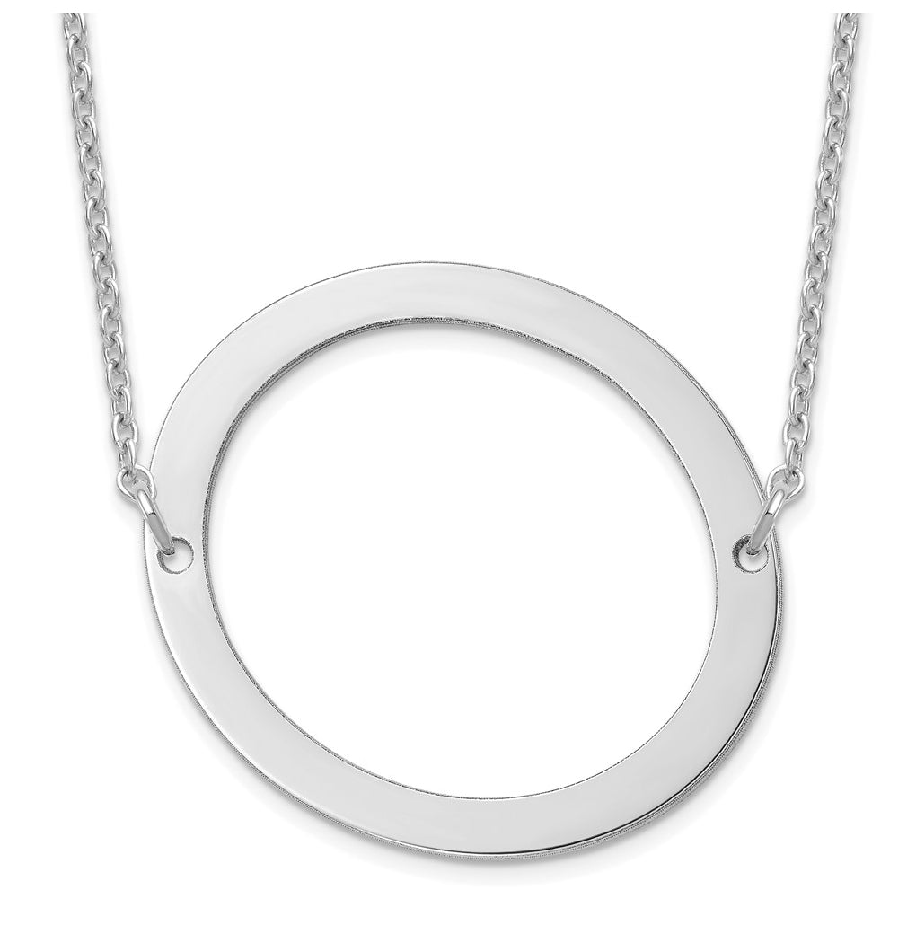 14K Yellow Or White Or Rose Gold Or Sterling Silver Or Rose Gold Plated Polished Large Sideways Letter Necklace