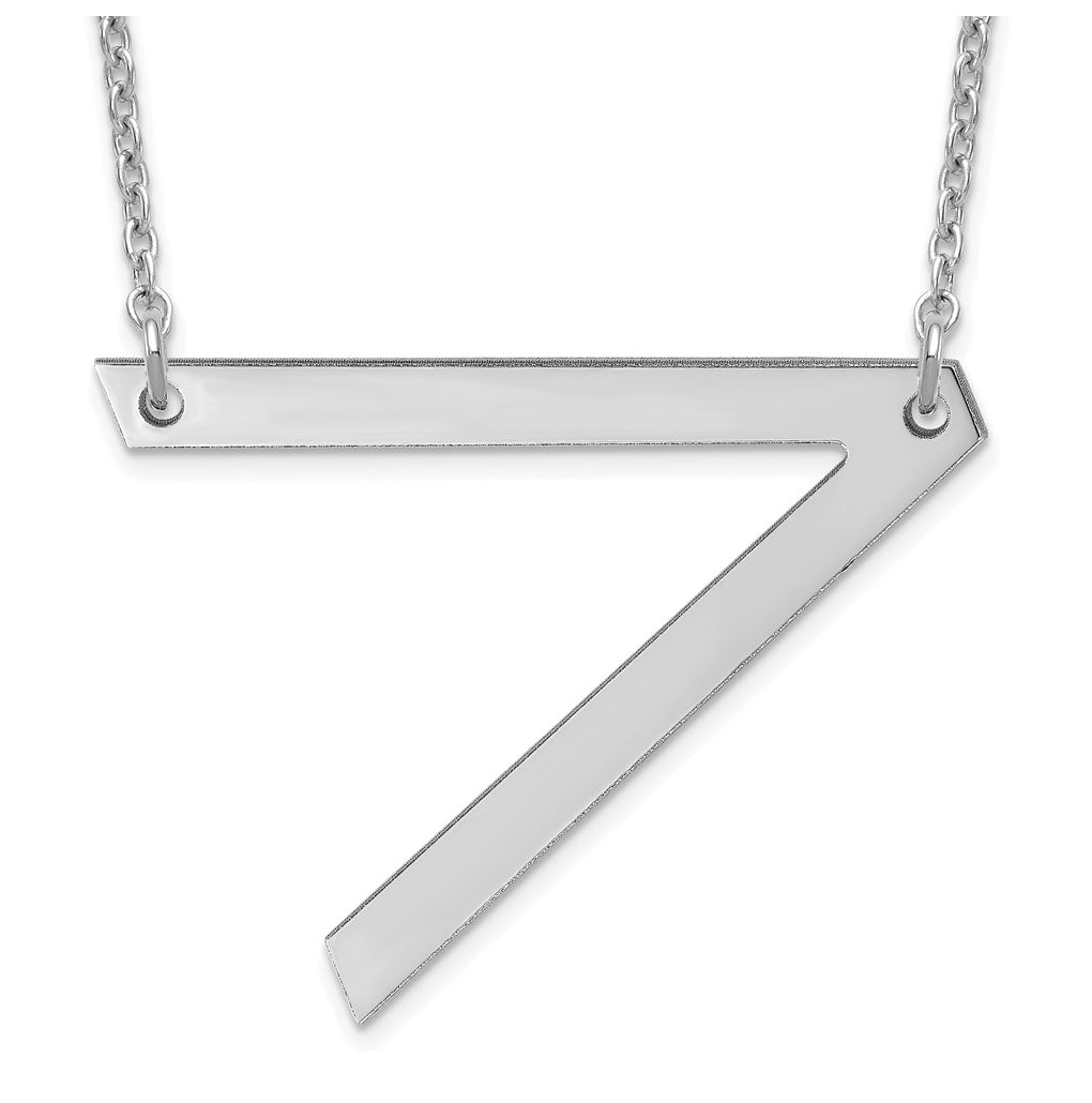 14K Yellow Or White Or Rose Gold Or Sterling Silver Or Rose Gold Plated Polished Large Sideways Letter Necklace