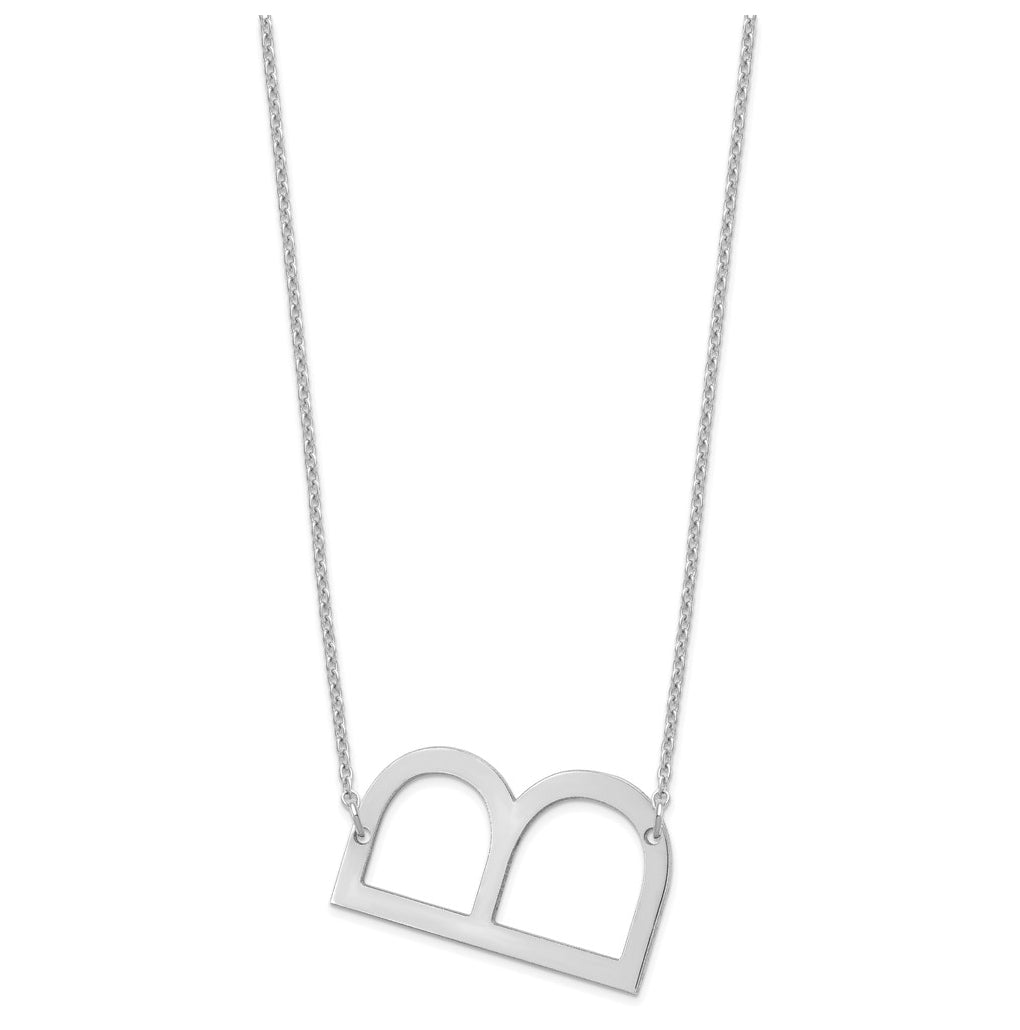 14K Yellow Or White Or Rose Gold Polished Large Letter Necklace – Elegant Jewelry Gift for Birthday, Anniversary, Engagement, Wedding