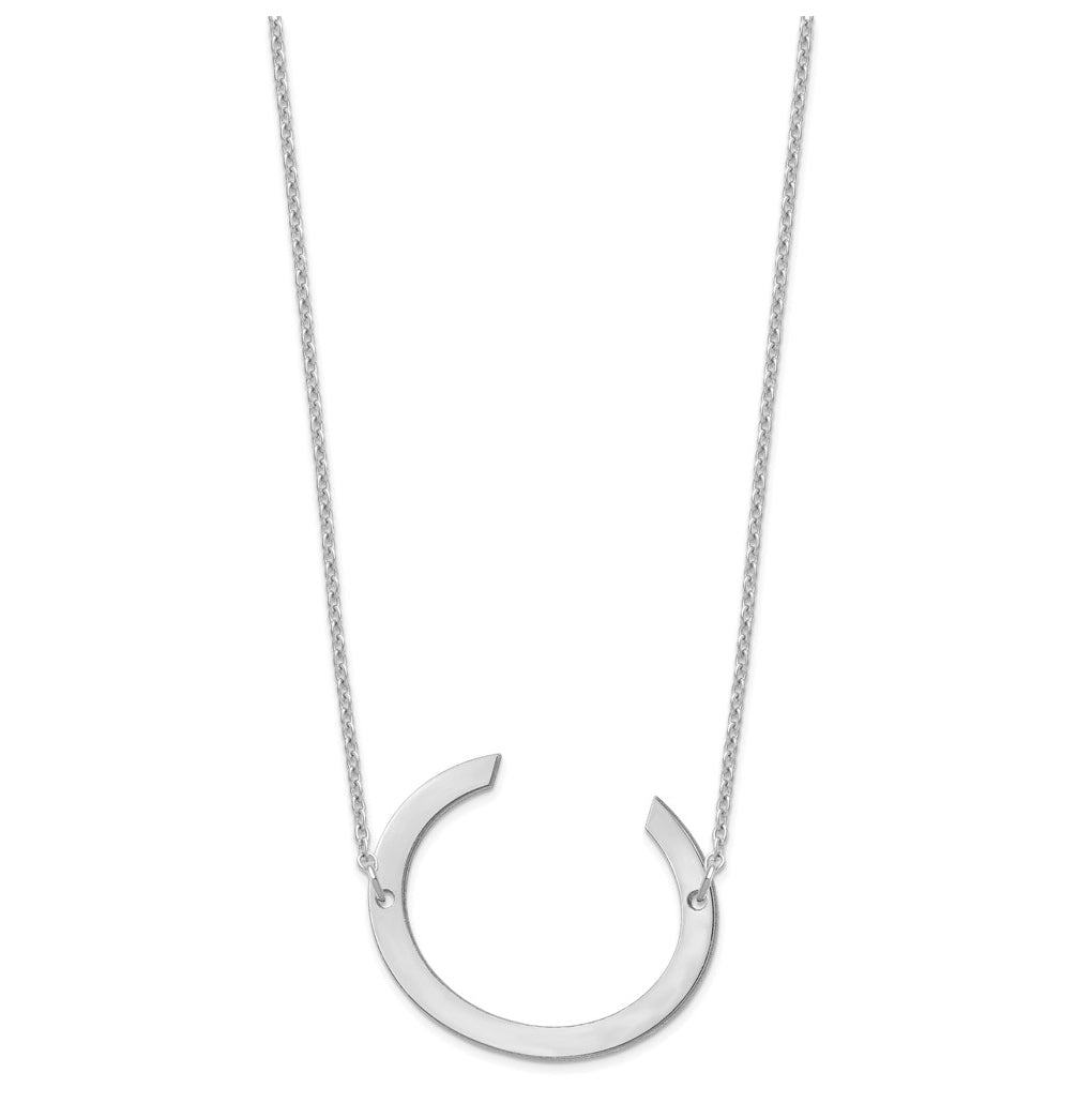 14K Yellow Or White Or Rose Gold Polished Large Letter Necklace – Elegant Jewelry Gift for Birthday, Anniversary, Engagement, Wedding