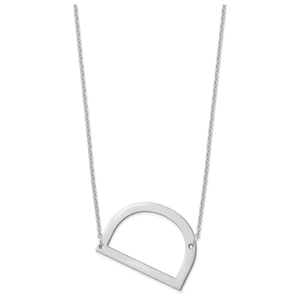 14K Yellow Or White Or Rose Gold Polished Large Letter Necklace – Elegant Jewelry Gift for Birthday, Anniversary, Engagement, Wedding