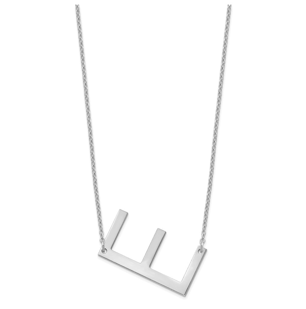 14K Yellow Or White Or Rose Gold Polished Large Letter Necklace – Elegant Jewelry Gift for Birthday, Anniversary, Engagement, Wedding