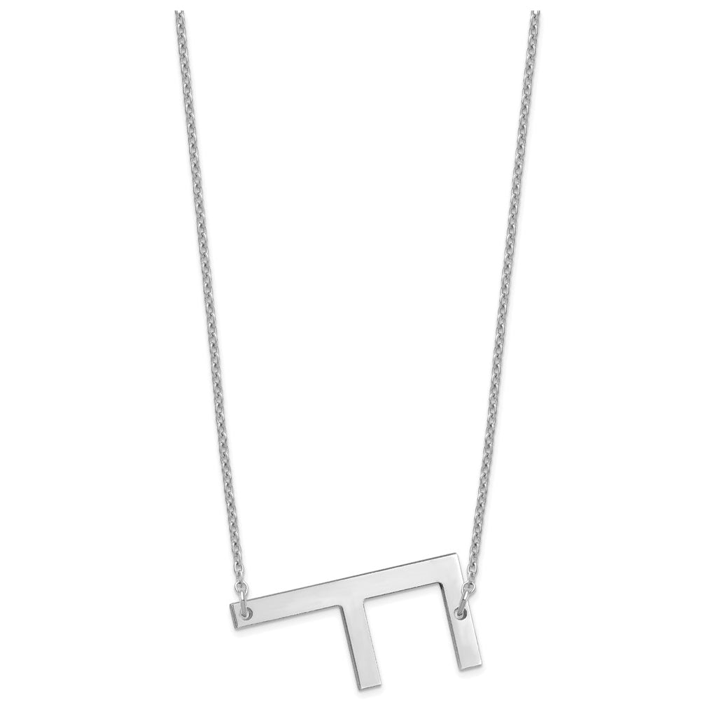 14K Yellow Or White Or Rose Gold Polished Large Letter Necklace – Elegant Jewelry Gift for Birthday, Anniversary, Engagement, Wedding