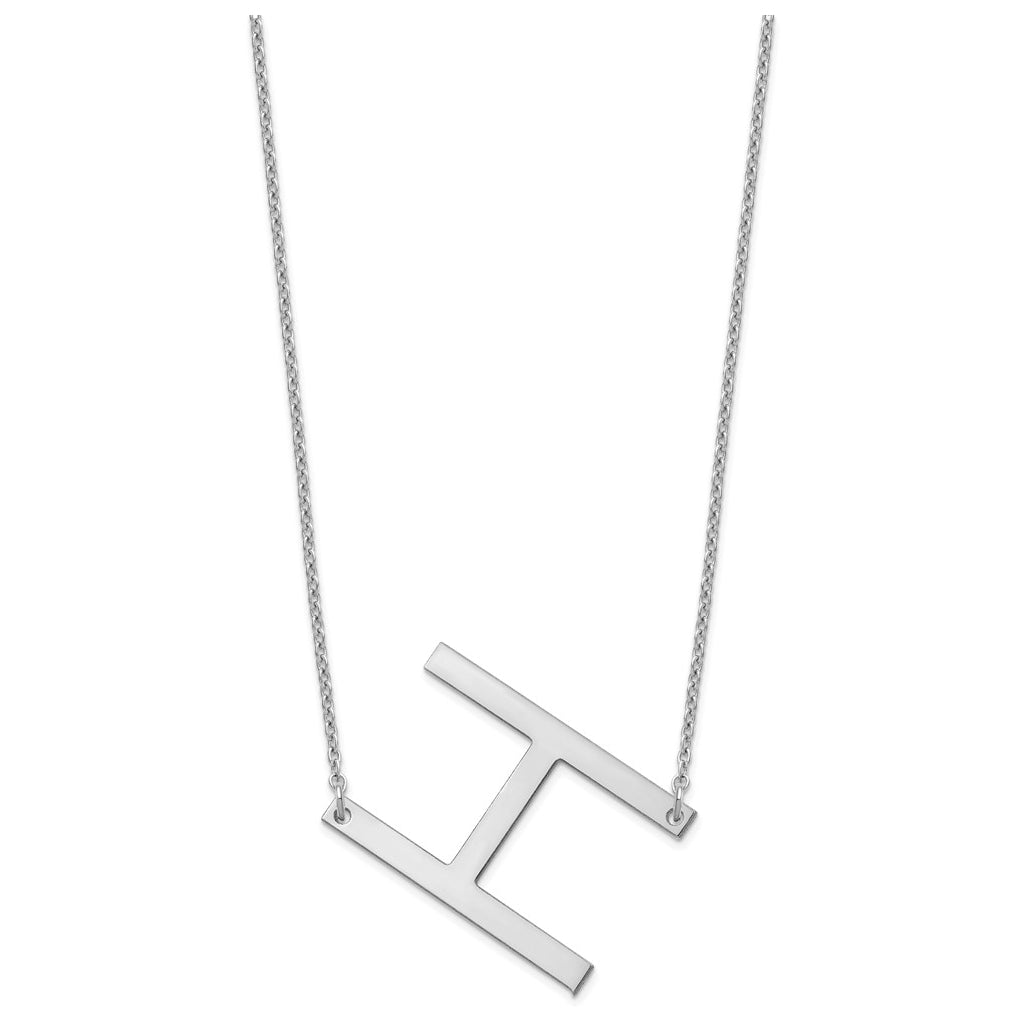14K Yellow Or White Or Rose Gold Polished Large Letter Necklace – Elegant Jewelry Gift for Birthday, Anniversary, Engagement, Wedding