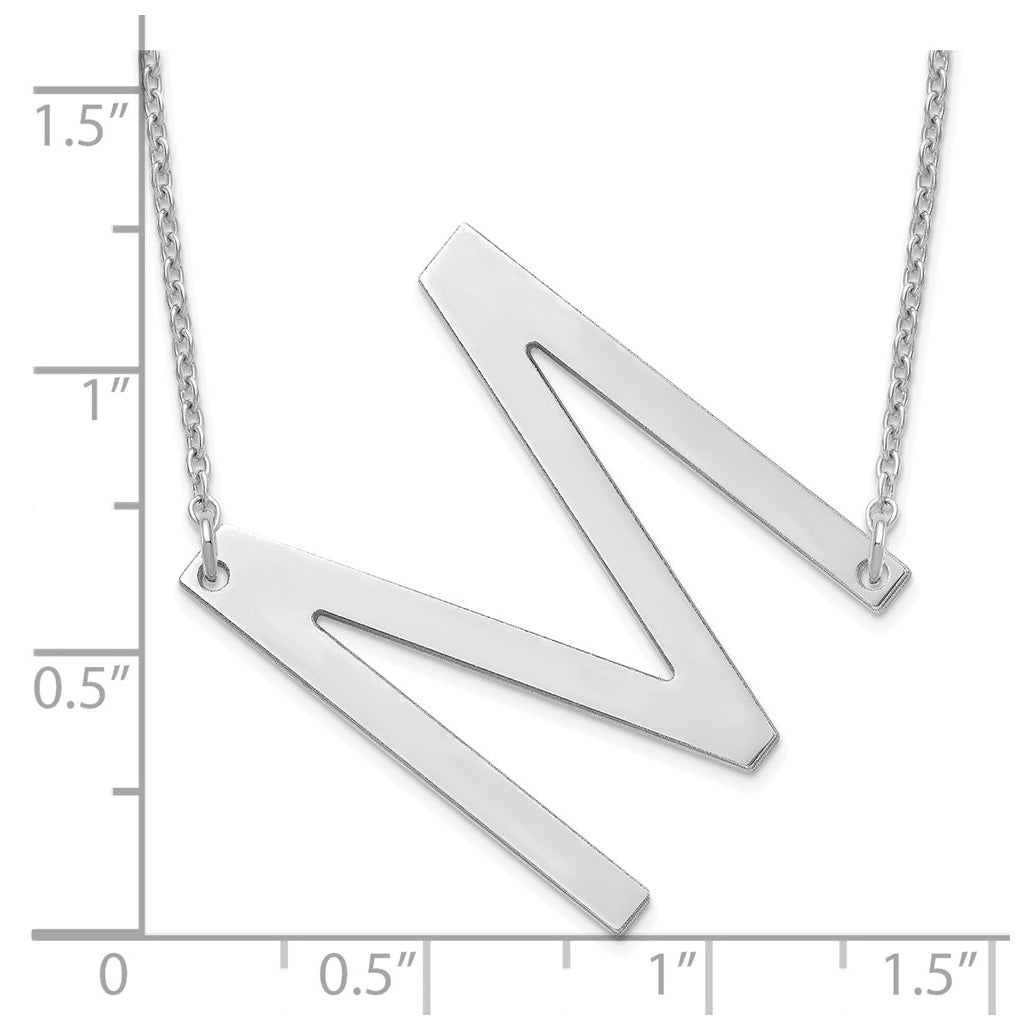 14K Yellow Or White Or Rose Gold Polished Large Letter Necklace – Elegant Jewelry Gift for Birthday, Anniversary, Engagement, Wedding