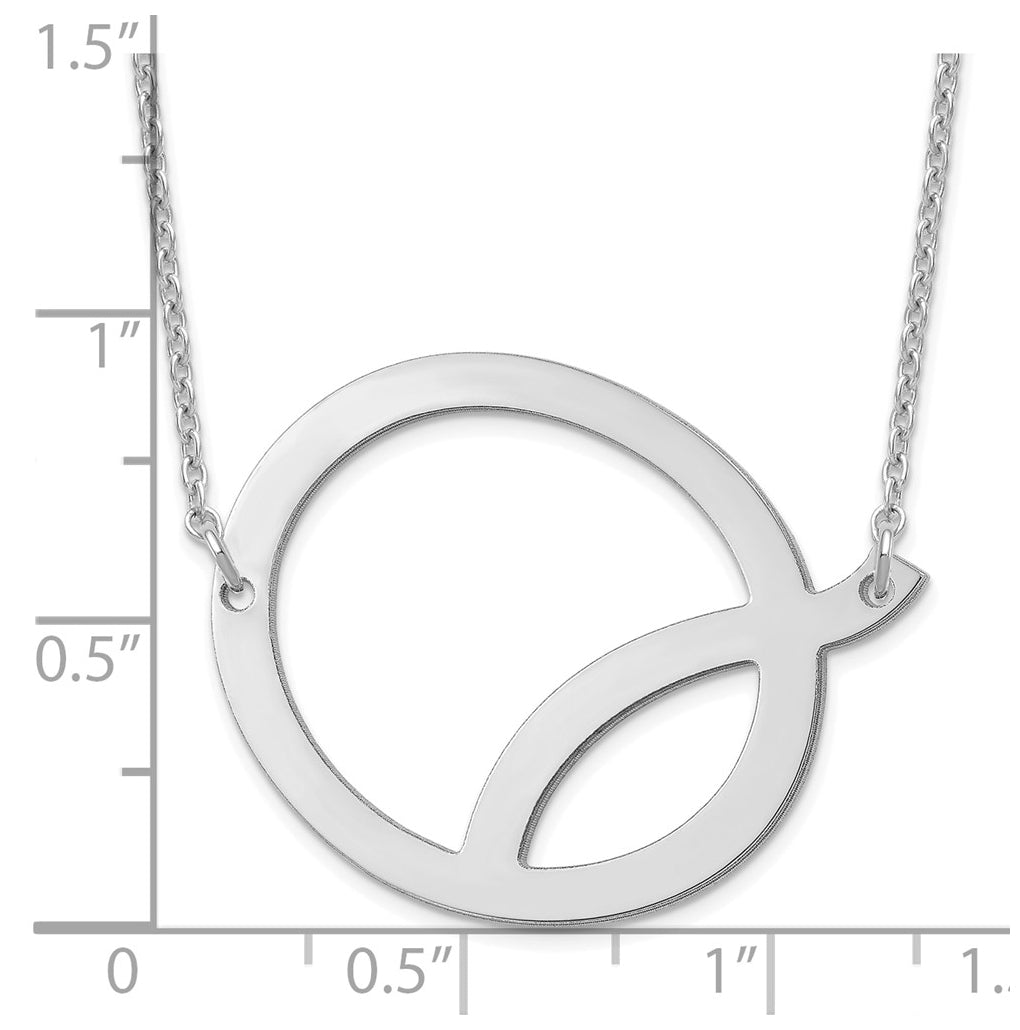 14K Yellow Or White Or Rose Gold Polished Large Letter Necklace – Elegant Jewelry Gift for Birthday, Anniversary, Engagement, Wedding