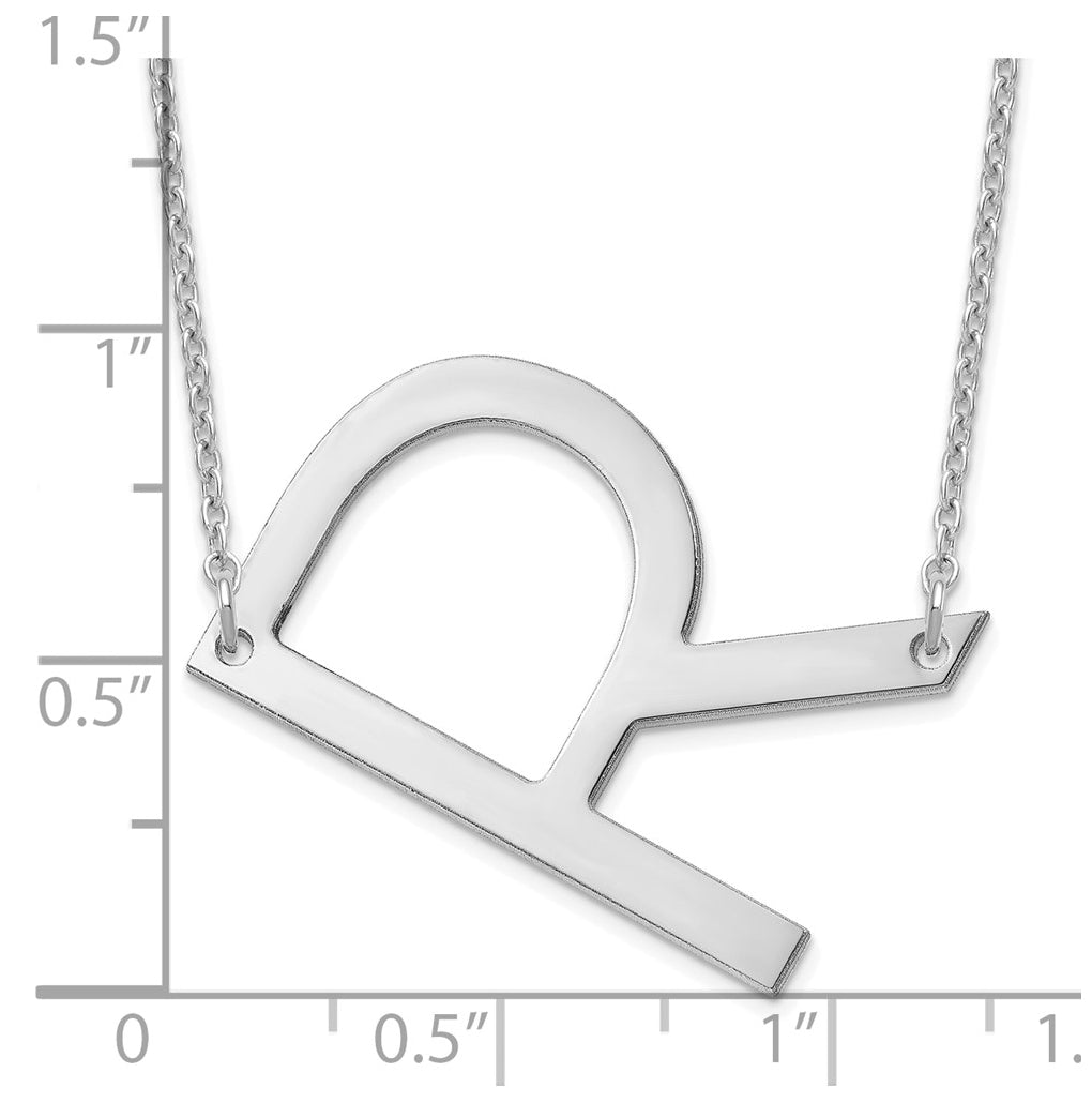14K Yellow Or White Or Rose Gold Polished Large Letter Necklace – Elegant Jewelry Gift for Birthday, Anniversary, Engagement, Wedding