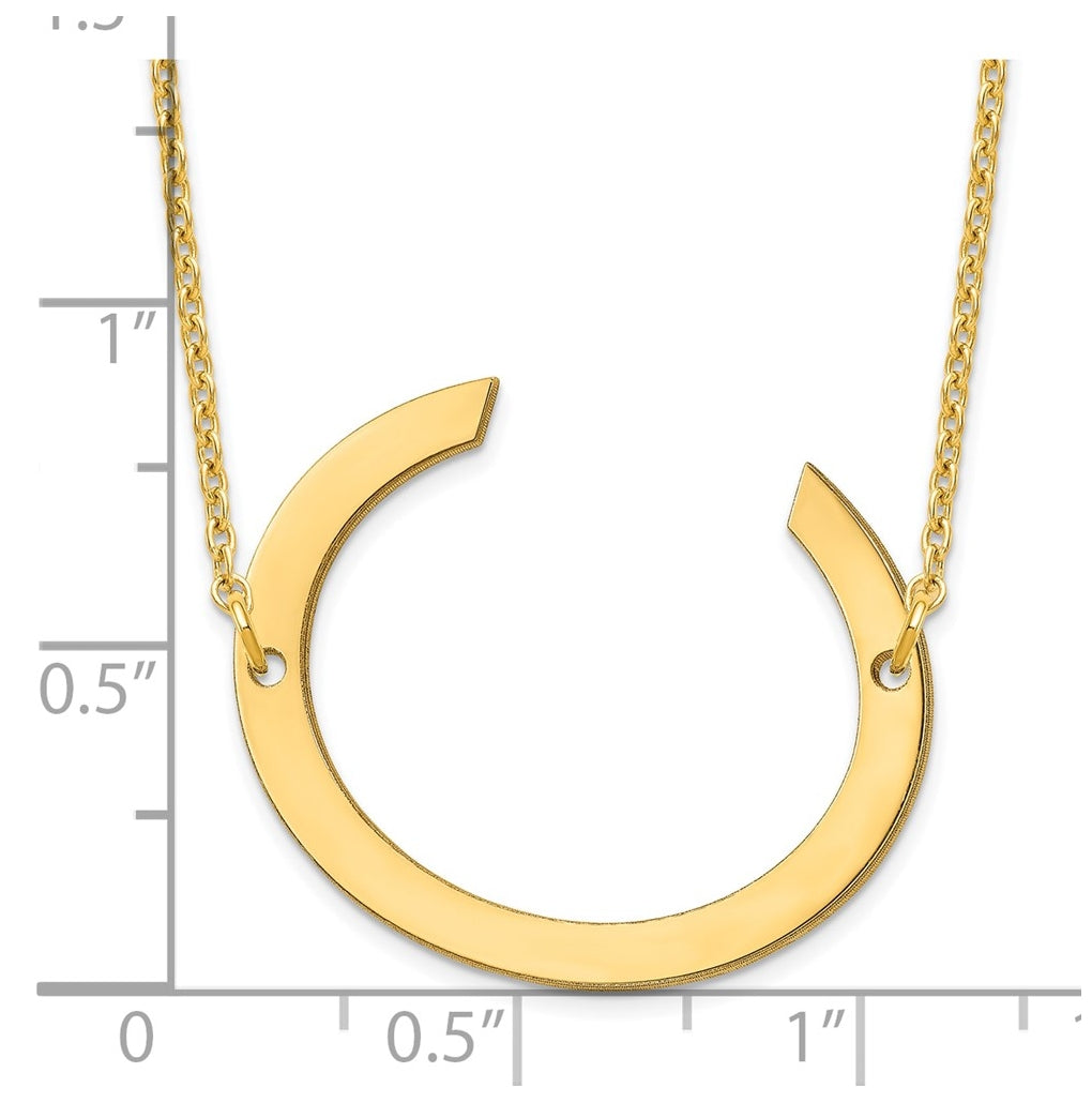 14K Yellow Or White Or Rose Gold Polished Large Letter Necklace – Elegant Jewelry Gift for Birthday, Anniversary, Engagement, Wedding