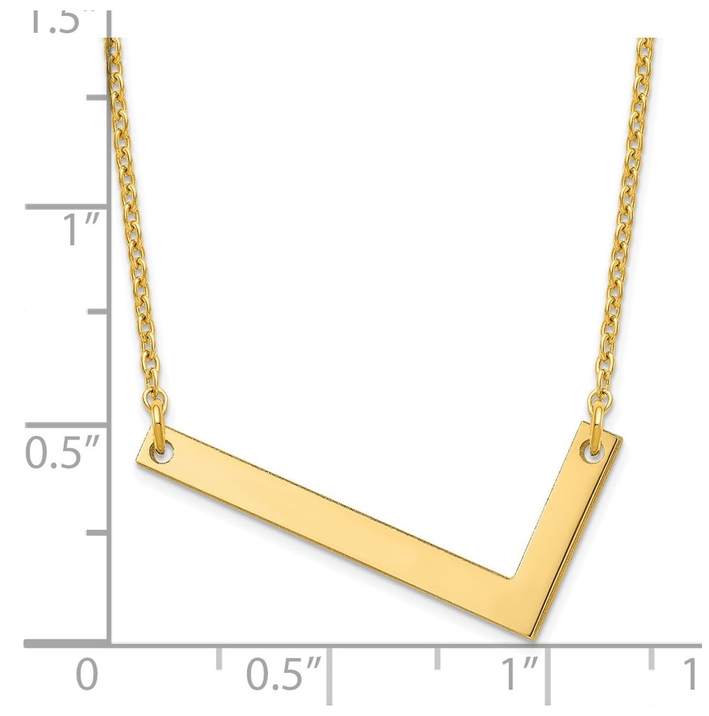 14K Yellow Or White Or Rose Gold Polished Large Letter Necklace – Elegant Jewelry Gift for Birthday, Anniversary, Engagement, Wedding