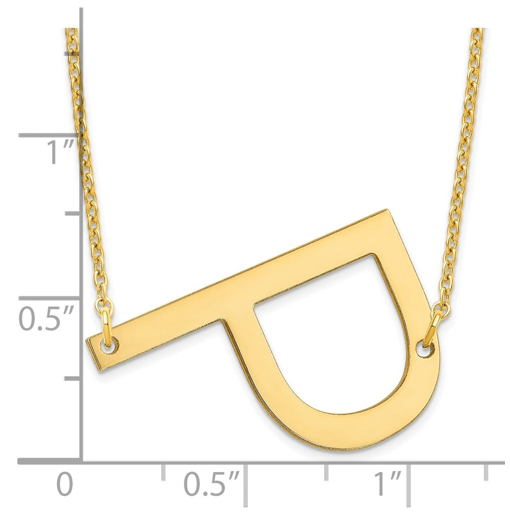 14K Yellow Or White Or Rose Gold Polished Large Letter Necklace – Elegant Jewelry Gift for Birthday, Anniversary, Engagement, Wedding