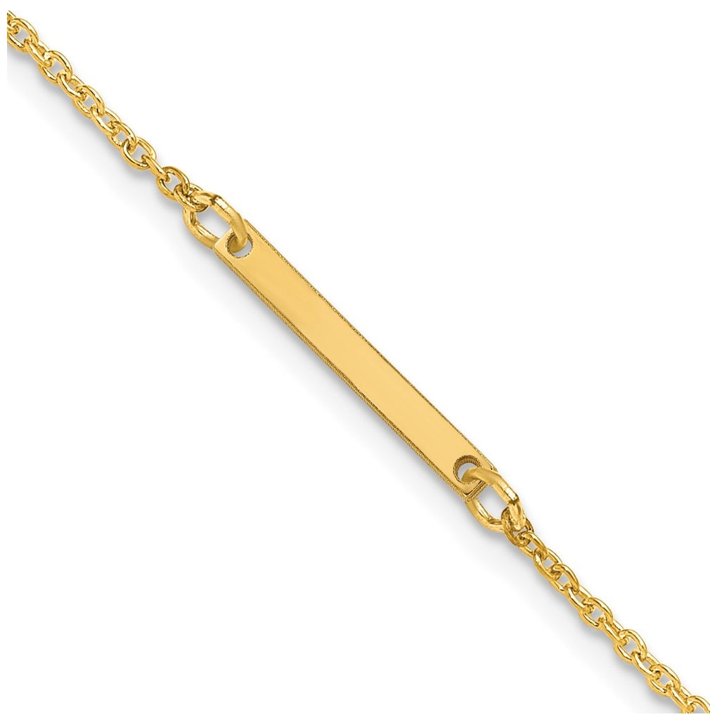 14K Yellow Or White Or Rose Gold Or Sterling Silver Or Gold Plated Polished Small Letter Bracelet