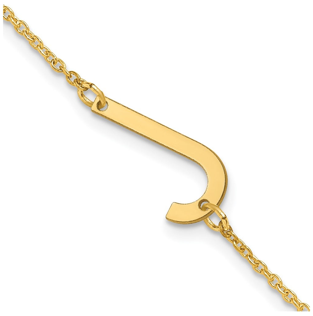 14K Yellow Or White Or Rose Gold Or Sterling Silver Or Gold Plated Polished Small Letter Bracelet