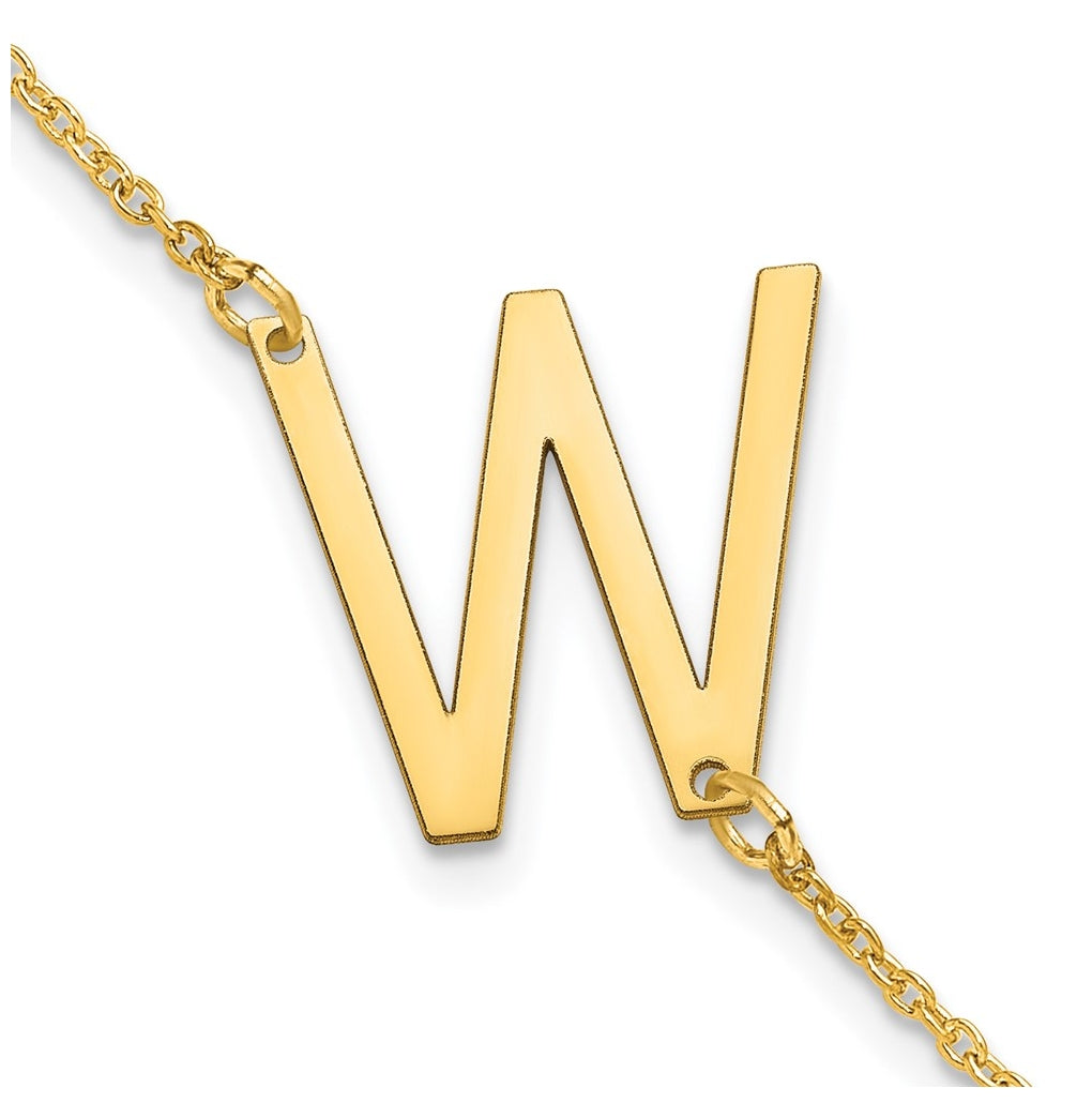 14K Yellow Or White Or Rose Gold Or Sterling Silver Or Gold Plated Polished Small Letter Bracelet