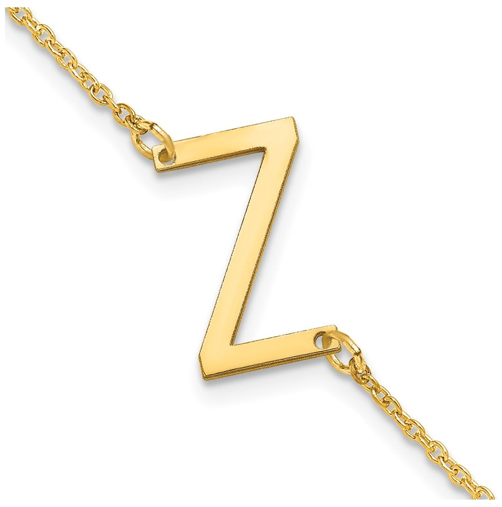 14K Yellow Or White Or Rose Gold Or Sterling Silver Or Gold Plated Polished Small Letter Bracelet