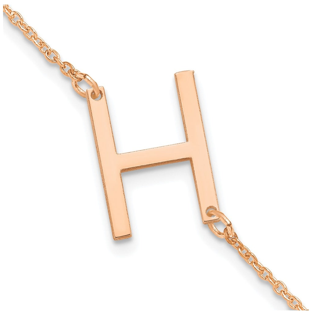 14K Yellow Or White Or Rose Gold Or Sterling Silver Or Gold Plated Polished Small Letter Bracelet
