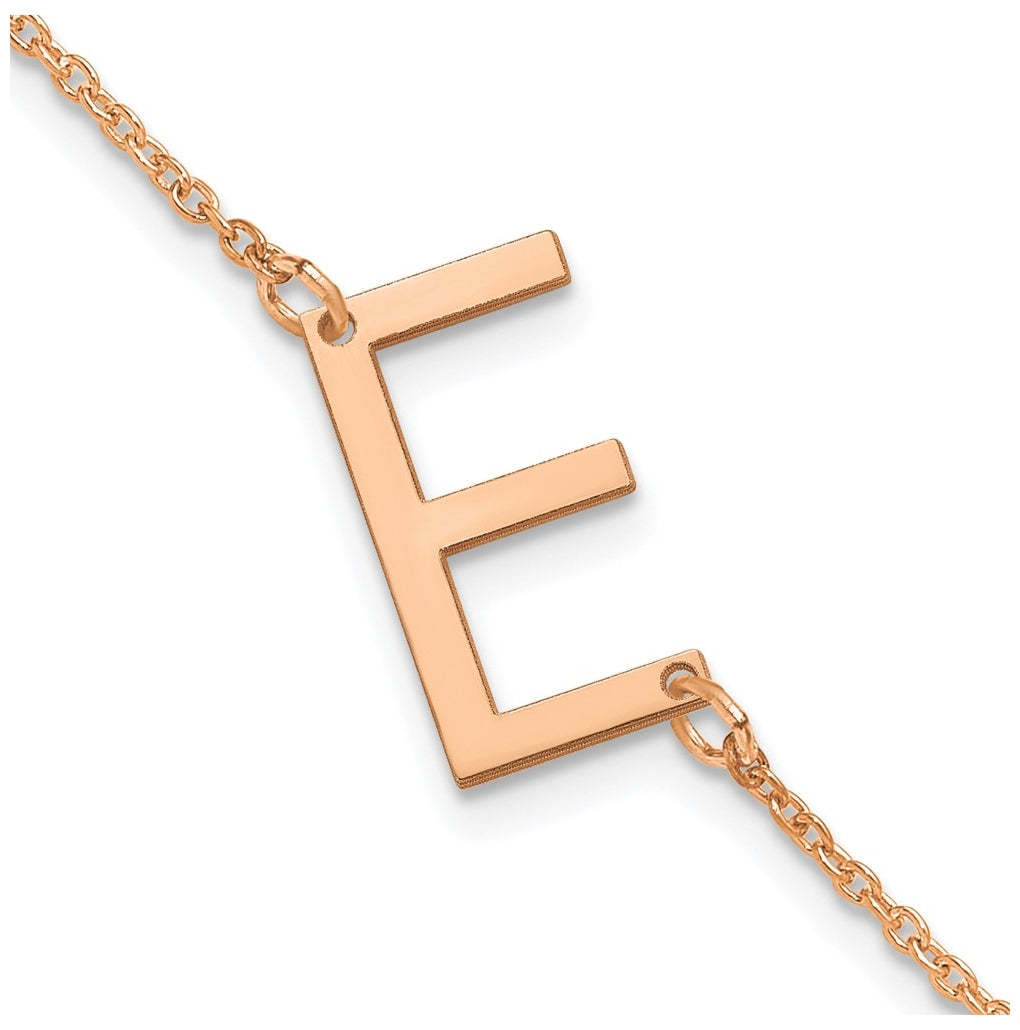 14K Yellow Or White Or Rose Gold Or Sterling Silver Or Gold Plated Polished Small Letter Bracelet