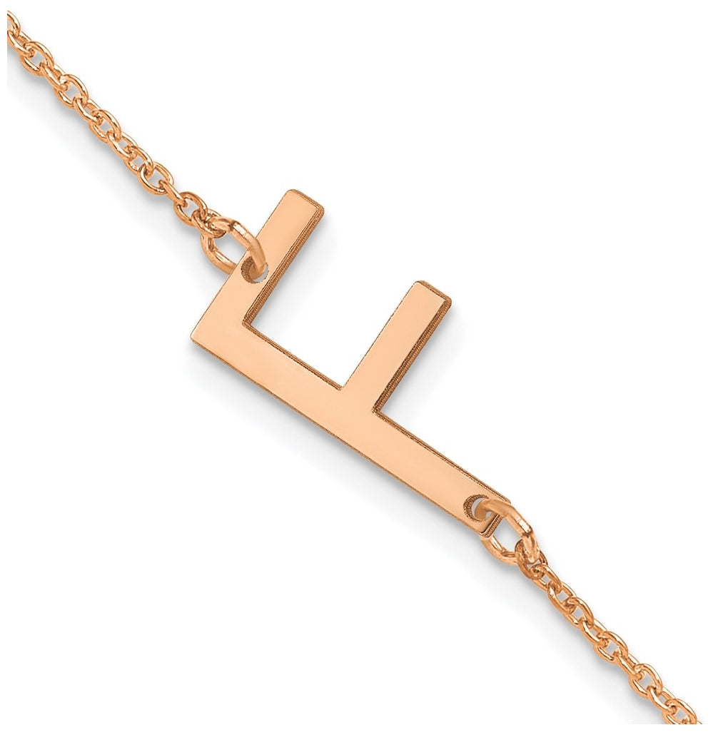 14K Yellow Or White Or Rose Gold Or Sterling Silver Or Gold Plated Polished Small Letter Bracelet