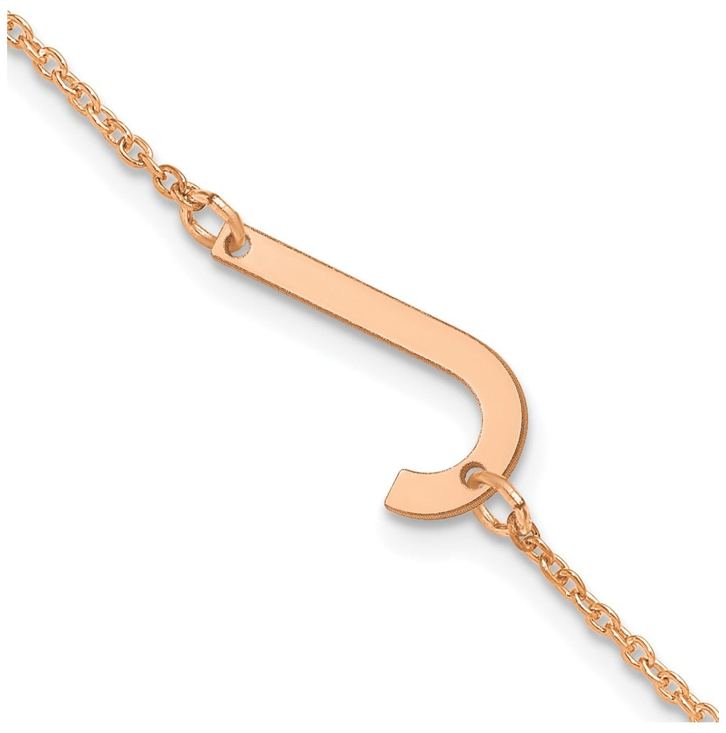 14K Yellow Or White Or Rose Gold Or Sterling Silver Or Gold Plated Polished Small Letter Bracelet