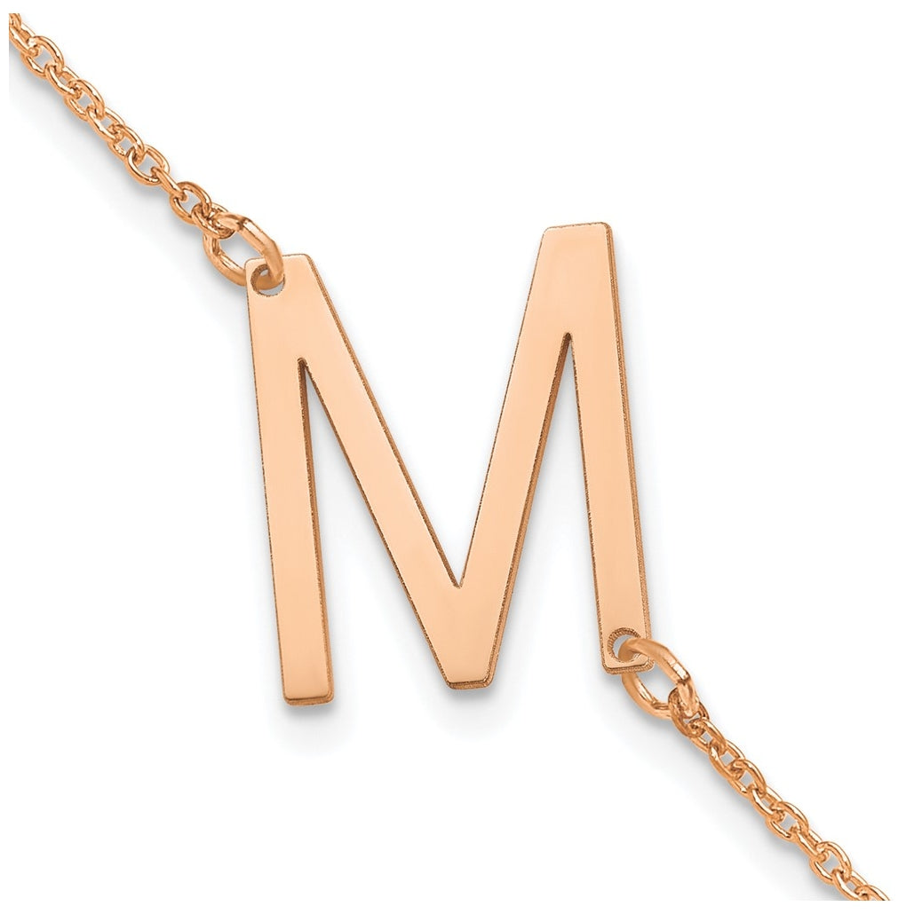14K Yellow Or White Or Rose Gold Or Sterling Silver Or Gold Plated Polished Small Letter Bracelet