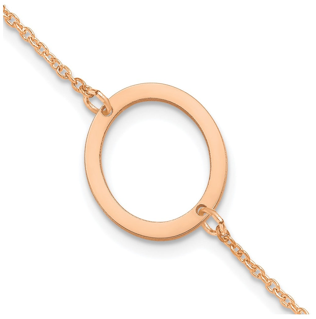 14K Yellow Or White Or Rose Gold Or Sterling Silver Or Gold Plated Polished Small Letter Bracelet