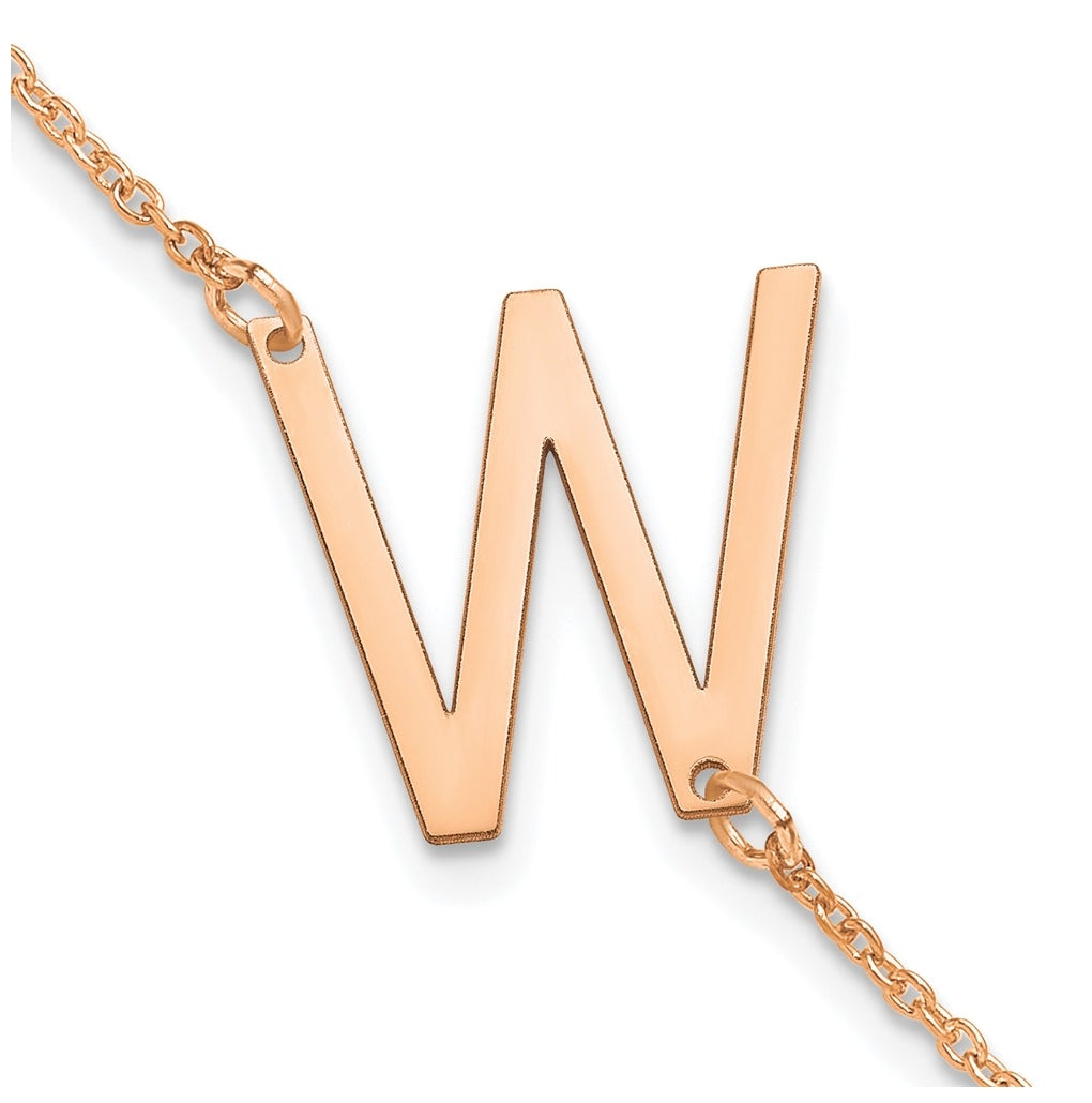 14K Yellow Or White Or Rose Gold Or Sterling Silver Or Gold Plated Polished Small Letter Bracelet