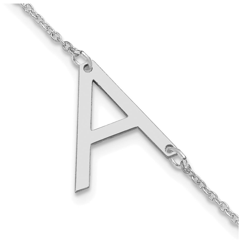 14K Yellow Or White Or Rose Gold Or Sterling Silver Or Gold Plated Polished Small Letter Bracelet