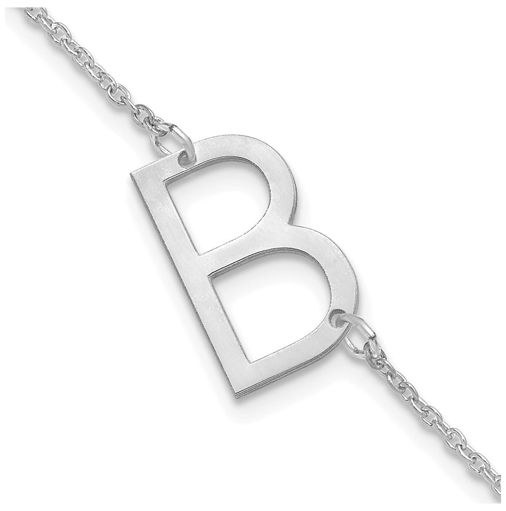 14K Yellow Or White Or Rose Gold Or Sterling Silver Or Gold Plated Polished Small Letter Bracelet