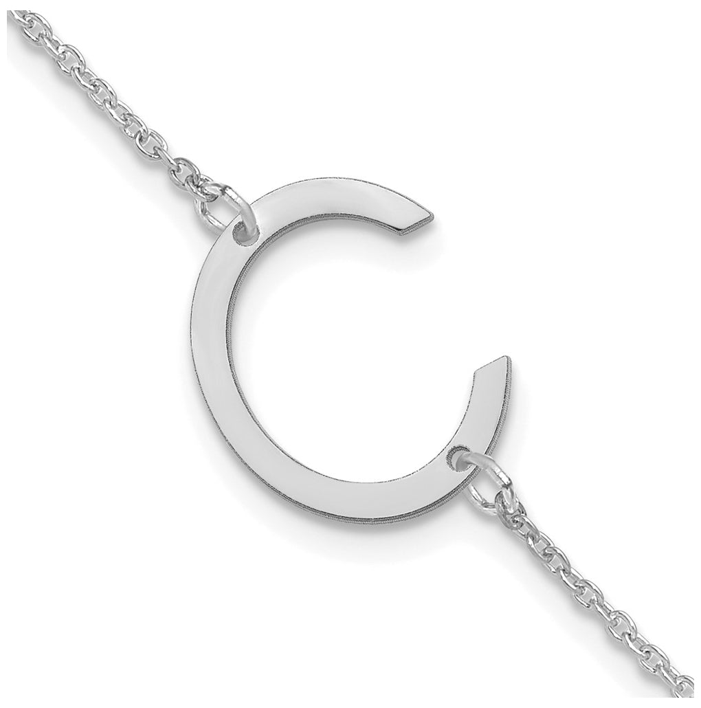 14K Yellow Or White Or Rose Gold Or Sterling Silver Or Gold Plated Polished Small Letter Bracelet