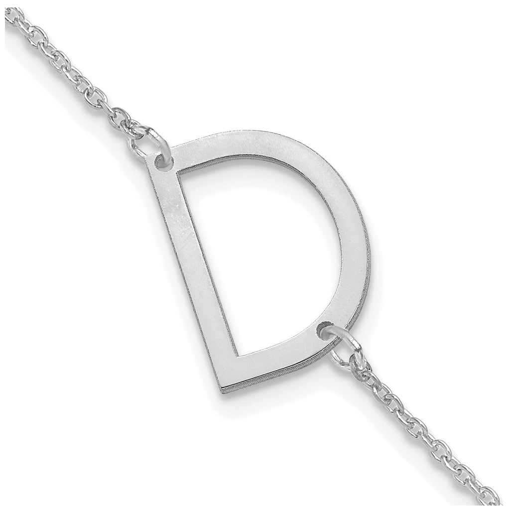 14K Yellow Or White Or Rose Gold Or Sterling Silver Or Gold Plated Polished Small Letter Bracelet
