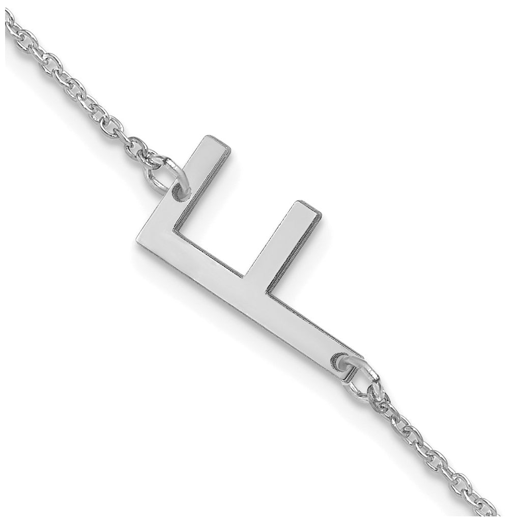 14K Yellow Or White Or Rose Gold Or Sterling Silver Or Gold Plated Polished Small Letter Bracelet