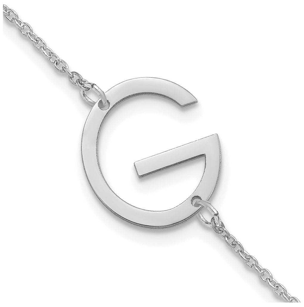 14K Yellow Or White Or Rose Gold Or Sterling Silver Or Gold Plated Polished Small Letter Bracelet