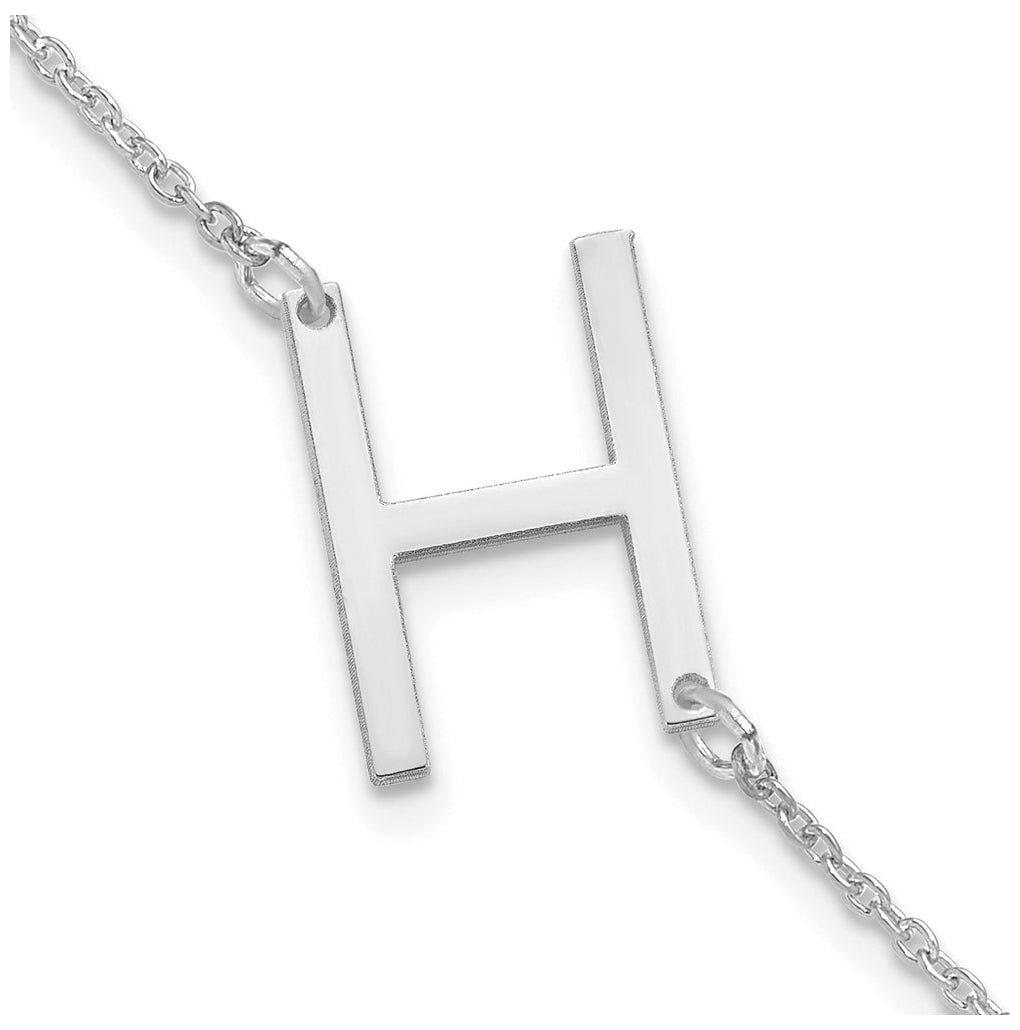 14K Yellow Or White Or Rose Gold Or Sterling Silver Or Gold Plated Polished Small Letter Bracelet