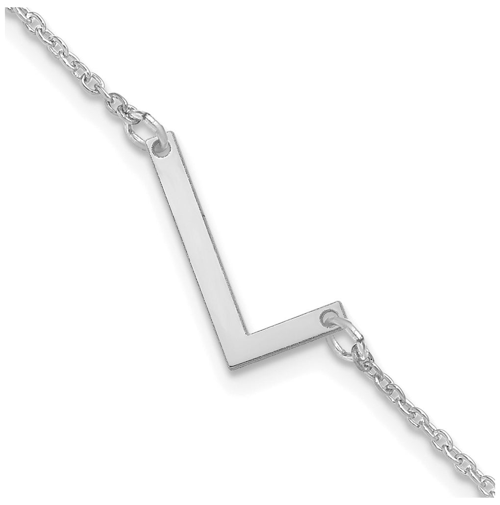 14K Yellow Or White Or Rose Gold Or Sterling Silver Or Gold Plated Polished Small Letter Bracelet